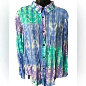 NWOT Tie Dye Button Down Shirt